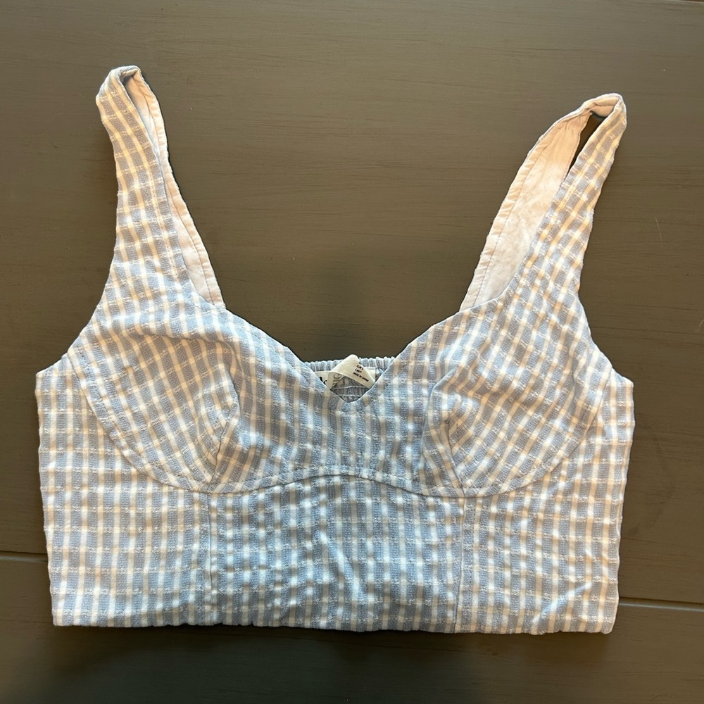 Elodie Blue and White Gingham Bra Intimates
